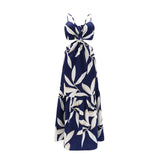 MQTIME  -  Sexy Beach Dress Sleeveless Backless Holiday Style Women Dress Cut Out Printing Maxi Sundress Vacation Robes