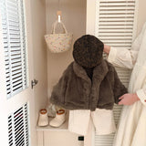 MQTIME  -  Boys' Coat Autumn and Winter New Children's Wear Korean Style Boys and Girls Foreign Style Fur Integrated Velvet Warm Coat