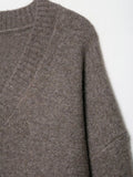  MQTIME  -  Elegant Solid V-neck Sweater For Women Autumn Winter Classical Knitted Pullover Long Sleeve Lady Street Simple Basic Jumper