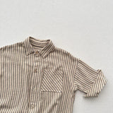  MQTIME  -  Autumn New Children Long Sleeve Shirts Cotton Boys Lapel Striped Shirts Fashion Baby Girls Casual Shirts Kids Clothes