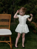 MQTIME  -  New Summer Baby Girls Princess Dresses Lace Embroidery Ruffles Sleeve Children Cute White Dress