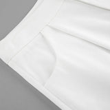 MQTIME  -  Spring/Summer Simple Lapel Lantern Sleeve Fashion Sweatshirt High-Waisted Shorts Sports Suit EU/US Commuting Women