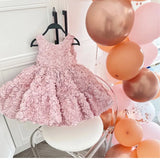 MQTIME  -  Flower Baby Dresses Sleeveless Elegant Children Holiday Party Prom Ball Gown Tutu Girl's Ceremonial Dress 1-8 Years