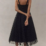 MQTIME  -  Women Gauze Style Slim Fit Date Party Dress Summer Sexy Off Shoulder V Neck Dress Femme Solid Sleeveless Spaghetti Strap Dress