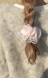 Mqtime Lace French Hair Scrunchie For Women Elastic Ponytail Holder Headbands Hair Bands Elastic Headwear Hair Accessories