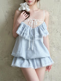 MQTIME  -  Summer Fashion Slim Lace Patchwork Sweet Slim Temperament Ruffles Y2k Women's Dress