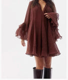 MQTIME  -  Boho Dress Flare Sleeve Layered Summer Dress Loose Fit Beach Dress Oversized Cotton Holiday Vestidos Hippie Robes