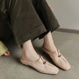 MQTIME  -  Retro Women's Shoes Exquisite Soft Leather Mueller Slippers for Woman Fashion Vacation Casual Shoes Designer Shoes Zapatos Mujer