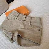  MQTIME  -  Summer Spring Women's Clothing Slim High Waist Sexy Shorts For Woman Casual Wide Leg Three Quarter Polyester Spandex Stretch