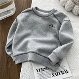 MQTIME  -  Spring Solid Sweatshirt New Autumn Fashion Loose Casual Pullover Kids Long Sleeve Cotton Tracksuits Children Clothing 2-8 Years