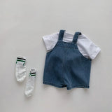 MQTIME  -  Summer Baby Clothing Set Girls Clothes Infant Tee and Denim Overall Suit Toddler Boys Outfit