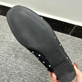 MQTIME  -  Square Toe Polka Dot Flats Shoes for Women Elegant Spring Autumn Ballet Flats Casual Streetwear Satin Buckle Strap Black Loafers
