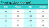 MQTIME  -  Women Jeans Autumn Retro Hollow Out Washed Jeans Women's Knee Ripped Wide Leg Denim Pants