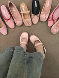 MQTIME  -  Lovely Pink Summer New Brand Women Flat Shoe Fashion Round Toe Shallow Slip On Ballerinas Shoes Soft Flat Heel Dress Ballet Shoe