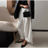 MQTIME  -  Casual Women's Lantern Pants Elastic Waist Lace Up Loose Trousers Female Summer Chic Fashion Solid Soft Light Bottom Wear