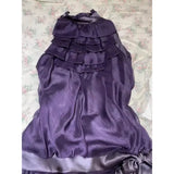 MQTIME  -  Japanese Sweet Girl Purple Sleeveless Hanging Neck Cake Dress Summer New Vintage Lace Spliced Slim A-line Short Dress for Women