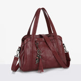 MQTIME  -  Sac A Main Soft PU Leather Luxury Handbags Women Bags Designer Ladies High Quality Tassel Crossbody Bags Shopper Tote