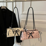 MQTIME  -  Korean Y2k  Large Capacity Handbag Shoulder Bags Retro Cute Bow Lace Ballet Style Points Women's Bag Tote Bags Beach Bag Purse