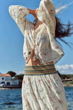 MQTIME  -  Beach Style Dress Sets Summer New Flower Embroidery Two Pieces Outfits Mujer Cotton Blend Vacation Boho Suits