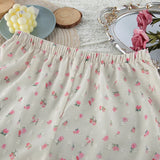 MQTIME  -  Printed Breathable Convex Jacquard Thin Suspender Shorts Lace Pajamas New Home Wear