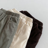  MQTIME  -  Winter New Children Warm Pants Solid Boys Girls Plus Velvet Thick Harem Pants Baby Fleece Corduroy Trousers Kids Clothes