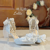 MQTIME  -  Original Bridal Lolita Heels 8cm Pointed Stiletto Pumps Women's Shoes for 18th Coming of Age Ceremony Weddings High Heels