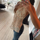 MQTIME  -  Summer new European and American women's sequined embroidered camisole vest sexy spicy girl camisole top