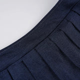 MQTIME  -  Casual Solid New Dress Sets Women Summer Bandage Lmitation Denim Tube Tops Mid-Waisted A-Line Mini Skirts Two Piece Suits