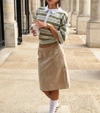  MQTIME  -  Striped Polo Neck T-Shirt Fashion Top Women's Spring/Summer 2026 New