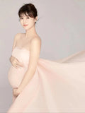 MQTIME  -  White Maternity Photography Props Maxi Maternity Gown Silk Cloth Maternity Dress Elegant Satin Shooting Photo Pregnant Dress Plu