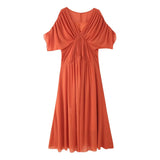 MQTIME  -  Summer Hot-Selling Pleated V-Neck Design-Sense Dress