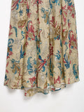 MQTIME  -  European and American style women's one neck off shoulder short sleeved ramie print dress long skirt