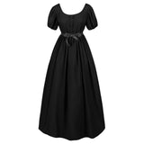 MQTIME  -  Medieval Vintage Women's High Waisted Prom Dress Fashion O-neck Lace-up Halloween Cosplay Dresses Elegant Swing Hem Long Dresses