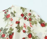  MQTIME  -  2026 Spring and Summer New Holiday Style Printing V-neck Lace-up Waist Dress