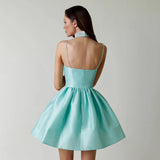  MQTIME  -  New Dress Pleated Suspenders Sexy Temperament Rhinestone Skirt