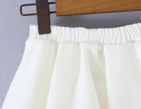MQTIME  -  Fashion Elastic Low Waist Ruffles Swing Mini Skirts With Bud Shorts Underwear Lining Lace Cuff Skater Skirts Blue White Black