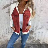 MQTIME  -  Women's Casual Fashion Denim Jacket Autumn Winter Stitching Shoulder Sleeve Coat European And American Style Clothing