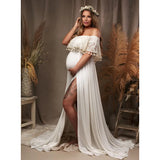 MQTIME  -  Bohemian Lace Maternity Maxi Dress for Gorgeous Pregnancy Photo Shoots Stunning Floor-Length Gown for Photography Dress