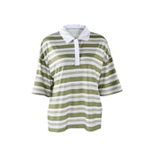  MQTIME  -  Striped Polo Neck T-Shirt Fashion Top Women's Spring/Summer 2026 New