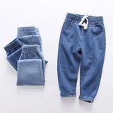  MQTIME  -  100% Cotton Comfortable Children's Jeans Spring New Boys And Girls Thin Elastic Waist Casual Loose Jeans Baby Pants