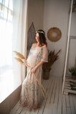 MQTIME  -  Embroidered Floral Bride Maternity Dress for Photoshoot Wedding Guest Baby Shower Pregnancy Dress Robes for Women