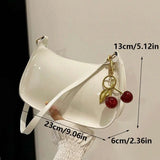 MQTIME  -  New Glossy Leather Cherry Pendant Versatile Sweet Phone Storage Women's Shoulder Bag