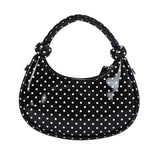 MQTIME  -  Women Polka Dot PU Leather Mini Handbag New Trend Female Top Handle Cute Half Moon Shoulder Purse Lady Crossbody Bags