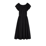 MQTIME  -  French Bubble Sleeve v-Neck Dress Fairy Dress Slimming Party Style Club Style Casual Dress Long Dress