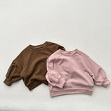  MQTIME  -  Autumn New Children Sweatshirt Solid Boys Girls Long Sleeve Vintage Pullover Kids Casual Sweatshirt Cotton Baby Clothes