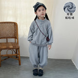  MQTIME  -  Children's Polar Fleece Suit for Boys and Girls Autumn and Winter Plus Fleece Boy's Two-piece Suit Sweater+Pant