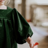  MQTIME  -  Girls Velvet Dress With Gorgeous Sleeves Chic Sapphire Blue Christmas Party Vintage Dresses Children's Autumn Clothes
