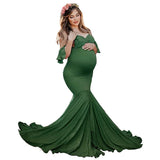  MQTIME  -  Maternity's Short Sleeve Dresses Sexy V Neck Gown Maxi Long Photography  for Pregnant Women Pregnancy Photo Shoot