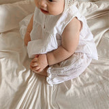  MQTIME  -  New Summer Newborn Baby Girls Clothing Set Sleeveless Cotton Solid Color Shirt+Pants Toddler Baby Girls Clothes Suit