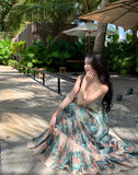 MQTIME  -  Beach Boho Floral Midi Dress Women Casual Y2k Clothing Bodycon Sexy Dress Even Party One Piece Dress Korean Fashion Sleeveless